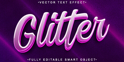 Purple Glitter Shiny Vector Fully Editable Smart Object Text Effect