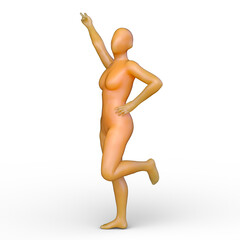 ポーズをとる女性　3DCGレンダリング