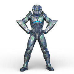 男性サイボーグ　3DCGレンダリング