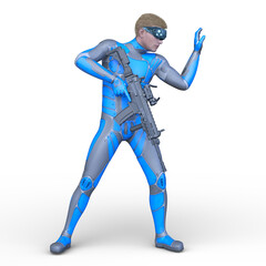 サイバー戦士　3DCGレンダリング