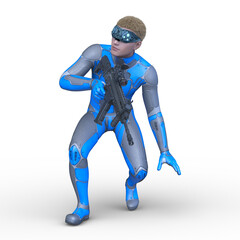 サイバー戦士　3DCGレンダリング