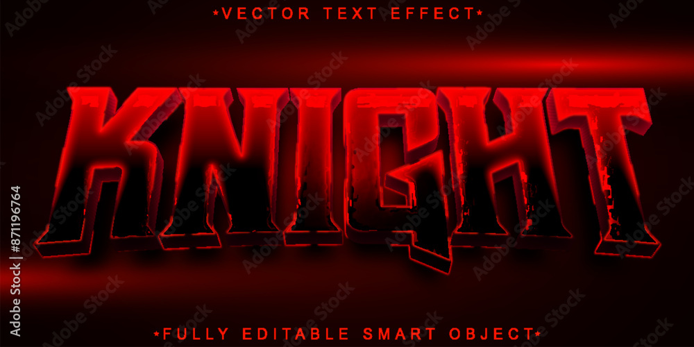 Poster red knights vector fully editable smart object text effect