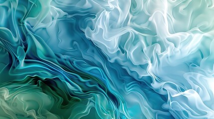 Tranquil Waters - Surreal Blend of Translucent Blue and Green Liquid Textures