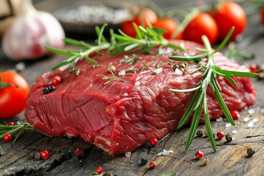 Large raw beef cut ready to be cooked