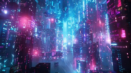 Obraz premium Illuminated Future - A Futuristic Neon Light Background for Technology Enthusiasts