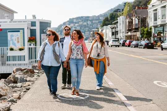 Family traveler visiting Sausalito