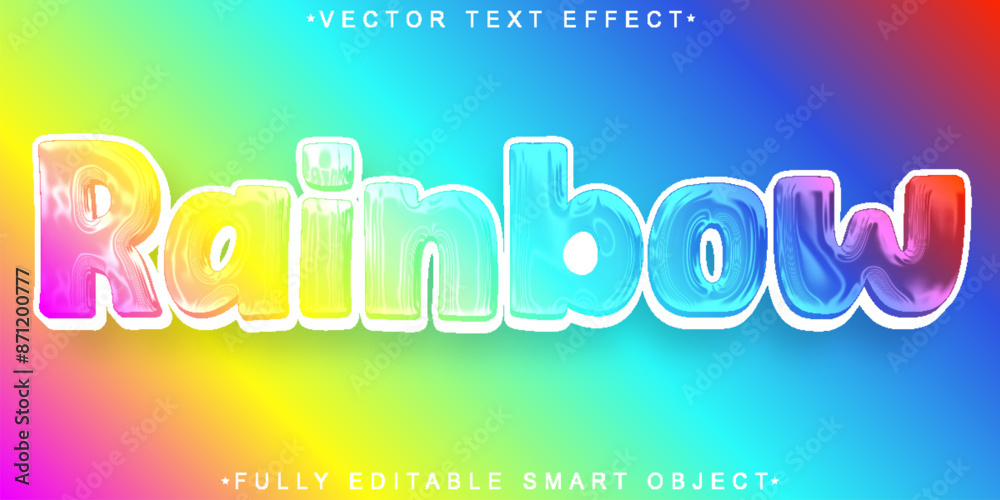 Poster rainbow sky vector fully editable smart object text effect