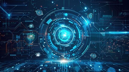 Futuristic Holographic Digital Interface Background for Technology Presentations