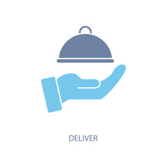 deliver concept line icon. Simple element illustration. deliver concept outline symbol design.