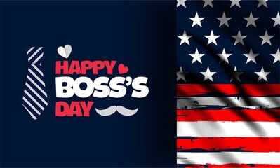 Happy Boss's Day poster for american holiday. ,	 background. Vector 