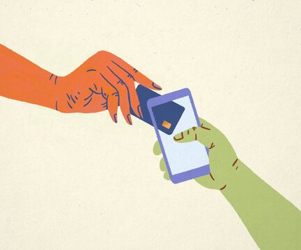 Mobile banking and mobile payment concept
