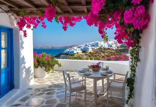 Fototapeta terrace in island