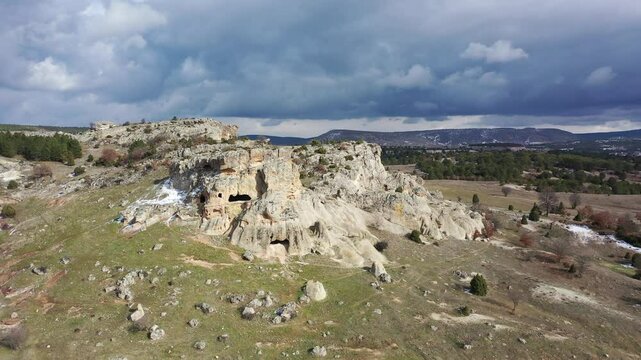 Aerial view of Phrygian valley in Kutahya,TURKEY.4K UHD Aerial Video.