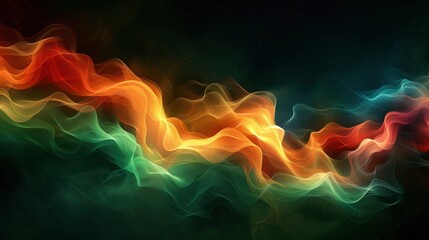  A modern and minimalistic design, organic lines in orange and pink, arranged to form a fluid composition that suggests motion and grace, The dark background