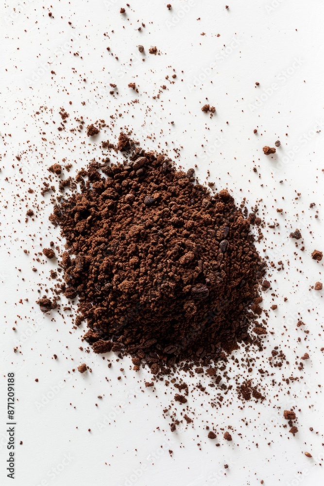 Aufkleber A pile of dirt sits on a white surface, perfect for use in editorial or design contexts where a natural texture is needed