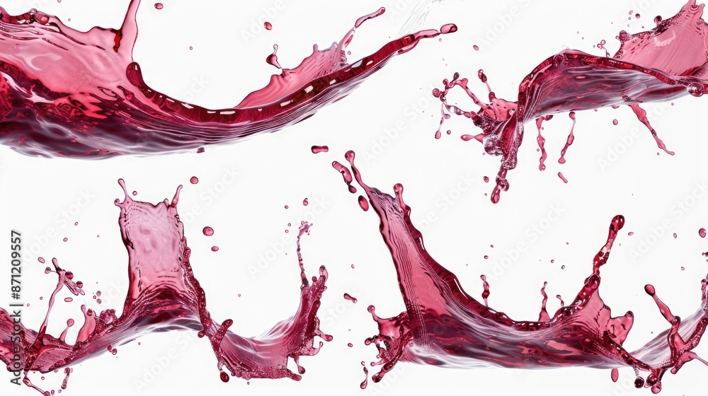 Poster a splashy moment where different red liquids meet and merge