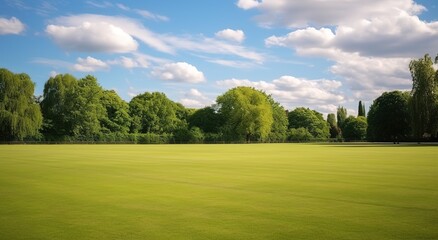 Naklejka premium A field hockey field under the sun. 