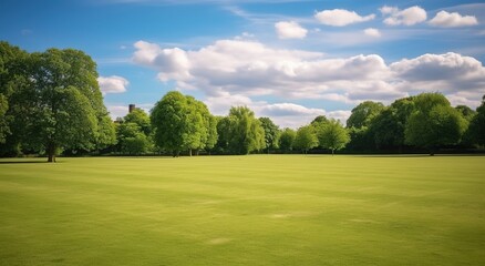 Naklejka premium A field hockey field under the sun. 