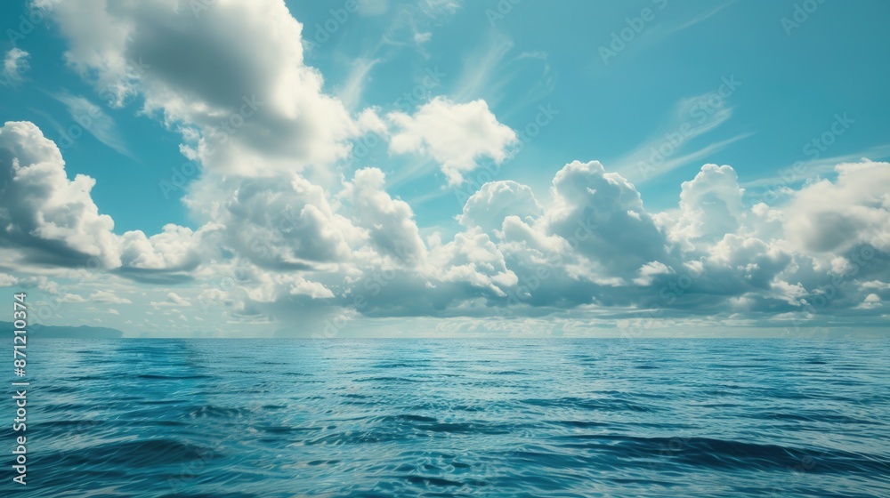 Aufkleber A serene lake scene with cloudy sky, great for use as background or atmospheric image