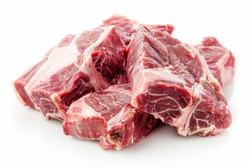 Fototapeta premium Raw pork parts isolated on white