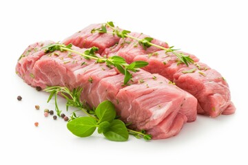 Fototapeta premium Raw pork tenderloin on white background with clipping path
