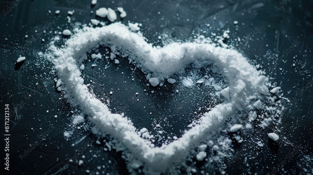 Poster a creative way to decorate a table with a heart made out of snow