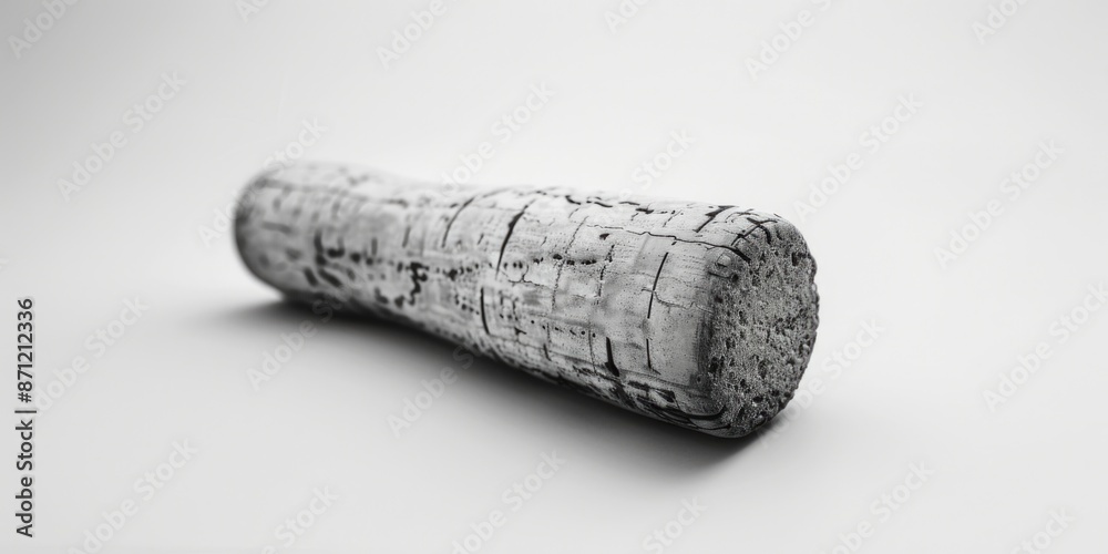 Poster A close-up shot of a single cork on a white background, perfect for use in design projects or as a reference image
