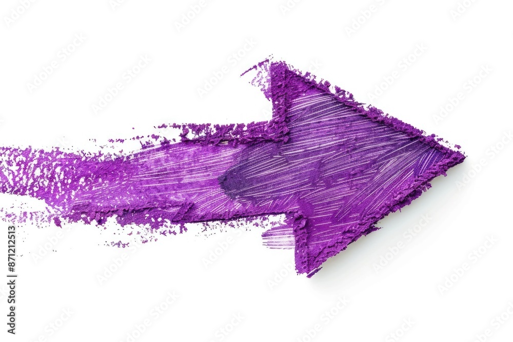 Poster A close-up shot of a purple arrow on a white surface, perfect for highlighting important information or adding visual interest to presentations
