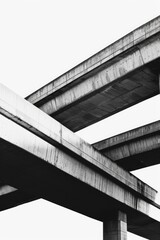 Fototapeta premium A black and white photo of a highway overpass, perfect for use in urban or infrastructure projects