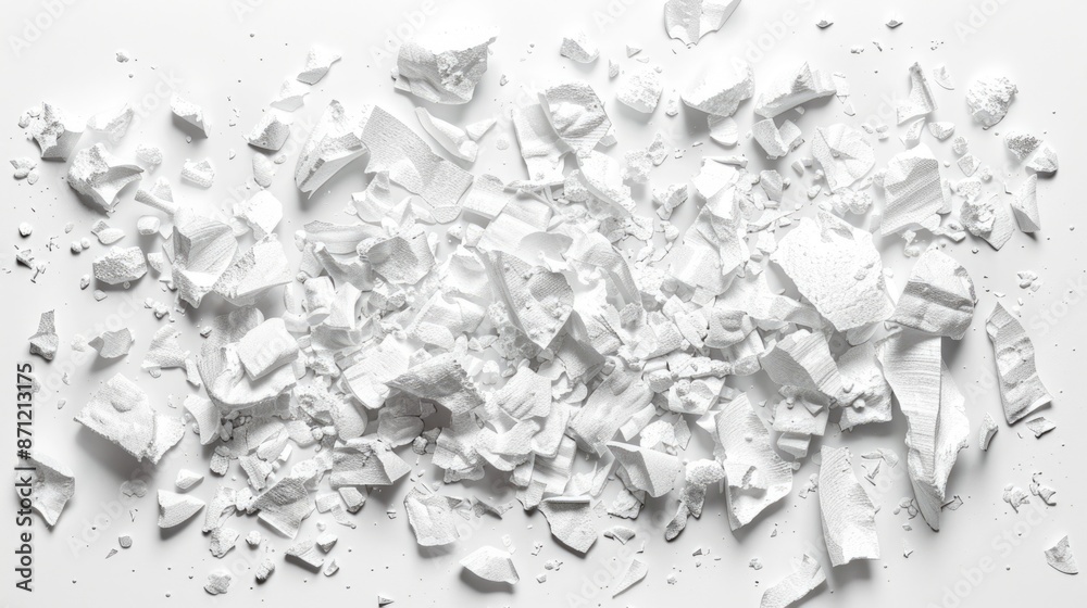 Poster a pile of shredded paper sits on a table, great for use in office or study settings