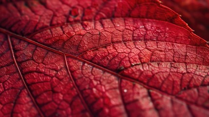 Fototapeta premium A close-up shot of a single red leaf against a dark background, ideal for use in designs where a pop of color is needed