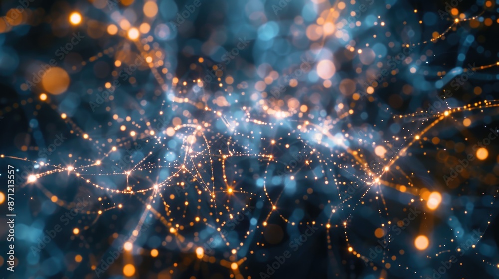 Poster a group of lights on a dark surface, perfect for representing technology or innovation