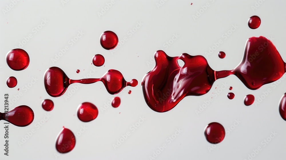 Poster Layered red liquids with varying opacity and texture