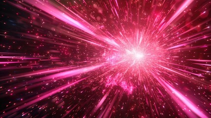 Naklejka premium A vibrant pink starburst exploding against a dark, black backdrop