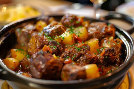 Spanish oxtail stew with potatoes