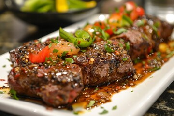 Steak with pepper flavor