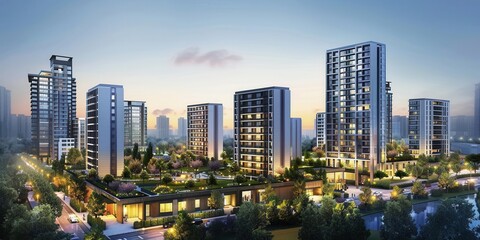 Fototapeta premium Modern Real Estate Website Design. Professional and sleek real estate websites list available