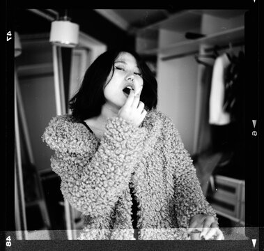 Woman smoking a cigarette