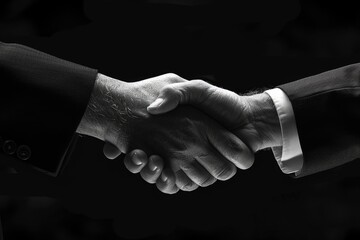 Business agreement - deal handshake symbolizing trust and partnership, captured in moment of mutual understanding ,cooperation, highlighting importance of collaboration in professional relationship.
