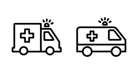 Ambulance Icon vector isolated on white background. Ambulance Icon Design. ambulance truck icon vector
