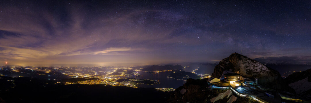Pilatus nightscape panorama