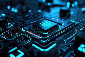 Circuit board-inspired background, intricate pathways