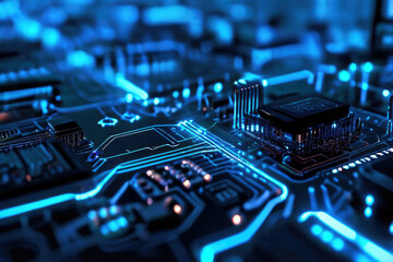 Circuit board-inspired background, intricate pathways