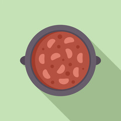 Illustration of a steaming hot pot of bean soup, perfect for recipes, cookbooks, and food blogs