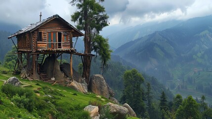 Treehouse on the Slopes of the Mountains