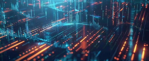 Obraz premium Innovation in Finance. Fintech combines technology with finance to improve financial services.