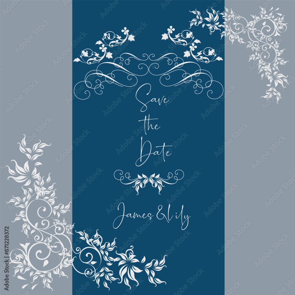 Poster elegant vector save the date card for wedding invitations