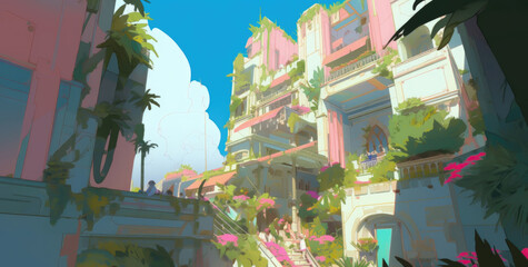 colorful houses on the beach