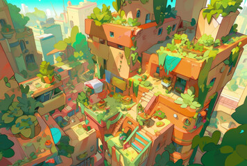 view of tropical city