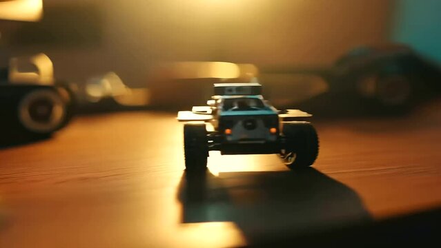 This educational scene highlights the excitement and hands-on learning experience of robotics, showcasing the boy&rsquo;s curiosity and the importance of STEM education